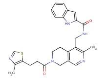 N-({3-methyl-7-[3-(4-methyl-1,3-thiazol-5-yl)propanoyl]-5,6,7,8-tetrahydro-2,7-naphthyridin-4-yl}methyl)-1H-indole-2-carboxamide