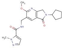 N-[(6-cyclopentyl-2-methoxy-5-oxo-6,7-dihydro-5H-pyrrolo[3,4-b]pyridin-3-yl)methyl]-1-methyl-1H-pyrazole-5-carboxamide
