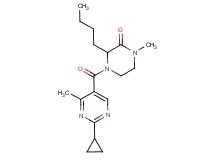 3-butyl-4-[(2-cyclopropyl-4-methyl-5-pyrimidinyl)carbonyl]-1-methyl-2-piperazinone