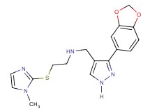 N-{[3-(1,3-benzodioxol-5-yl)-1H-pyrazol-4-yl]methyl}-2-[(1-methyl-1H-imidazol-2-yl)thio]ethanamine
