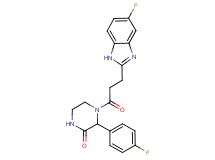 4-[3-(5-fluoro-1H-benzimidazol-2-yl)propanoyl]-3-(4-fluorophenyl)piperazin-2-one