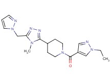 1-[(1-ethyl-1H-pyrazol-4-yl)carbonyl]-4-[4-methyl-5-(1H-pyrazol-1-ylmethyl)-4H-1,2,4-triazol-3-yl]piperidine