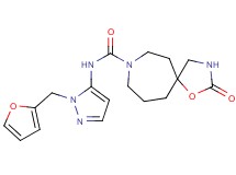 N-[1-(2-furylmethyl)-1H-pyrazol-5-yl]-2-oxo-1-oxa-3,8-diazaspiro[4.6]undecane-8-carboxamide