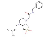 N-benzyl-2-[(4aS*,7aR*)-4-(3-methylbut-2-en-1-yl)-6,6-dioxidohexahydrothieno[3,4-b]pyrazin-1(2H)-yl]acetamide