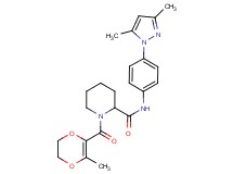 N-[4-(3,5-dimethyl-1H-pyrazol-1-yl)phenyl]-1-[(3-methyl-5,6-dihydro-1,4-dioxin-2-yl)carbonyl]-2-piperidinecarboxamide
