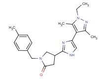 4-[4-(1-ethyl-3,5-dimethyl-1H-pyrazol-4-yl)-1H-imidazol-2-yl]-1-(4-methylbenzyl)pyrrolidin-2-one