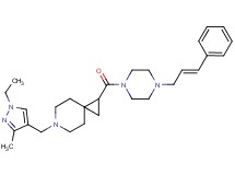 6-[(1-ethyl-3-methyl-1H-pyrazol-4-yl)methyl]-1-({4-[(2E)-3-phenyl-2-propen-1-yl]-1-piperazinyl}carbonyl)-6-azaspiro[2.5]octane