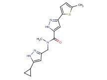 N-[(5-cyclopropyl-1H-pyrazol-3-yl)methyl]-N-methyl-3-(5-methyl-2-thienyl)-1H-pyrazole-5-carboxamide