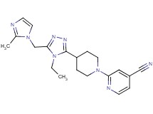 2-(4-{4-ethyl-5-[(2-methyl-1H-imidazol-1-yl)methyl]-4H-1,2,4-triazol-3-yl}piperidin-1-yl)isonicotinonitrile