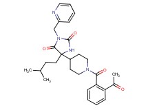 5-[1-(2-acetylbenzoyl)-4-piperidinyl]-5-(3-methylbutyl)-3-(2-pyridinylmethyl)-2,4-imidazolidinedione