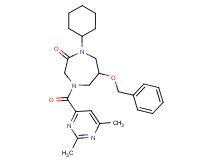 6-(benzyloxy)-1-cyclohexyl-4-[(2,6-dimethyl-4-pyrimidinyl)carbonyl]-1,4-diazepan-2-one