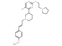 4-{1-[(2E)-3-(4-methoxyphenyl)-2-propen-1-yl]-3-piperidinyl}-2-{[2-(1-pyrrolidinyl)ethyl]thio}pyrimidine