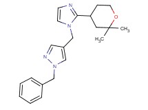 1-benzyl-4-{[2-(2,2-dimethyltetrahydro-2H-pyran-4-yl)-1H-imidazol-1-yl]methyl}-1H-pyrazole