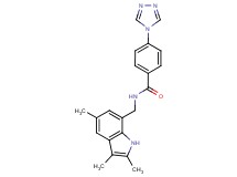 4-(4H-1,2,4-triazol-4-yl)-N-[(2,3,5-trimethyl-1H-indol-7-yl)methyl]benzamide