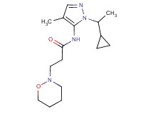 N-[1-(1-cyclopropylethyl)-4-methyl-1H-pyrazol-5-yl]-3-(1,2-oxazinan-2-yl)propanamide