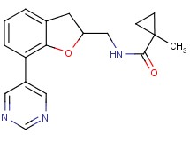 1-methyl-N-{[7-(5-pyrimidinyl)-2,3-dihydro-1-benzofuran-2-yl]methyl}cyclopropanecarboxamide