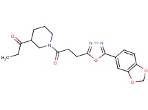 1-(1-{3-[5-(1,3-benzodioxol-5-yl)-1,3,4-oxadiazol-2-yl]propanoyl}-3-piperidinyl)-1-propanone