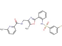 N-{[2-(2-{[(3-fluorophenyl)sulfonyl]amino}phenyl)-5-methyl-1,3-oxazol-4-yl]methyl}-6-methyl-2-pyridinecarboxamide