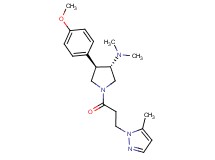 (3S*,4R*)-4-(4-methoxyphenyl)-N,N-dimethyl-1-[3-(5-methyl-1H-pyrazol-1-yl)propanoyl]-3-pyrrolidinamine
