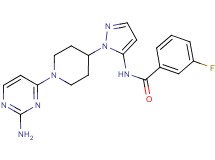 N-{1-[1-(2-aminopyrimidin-4-yl)piperidin-4-yl]-1H-pyrazol-5-yl}-3-fluorobenzamide