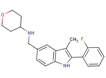 N-{[2-(2-fluorophenyl)-3-methyl-1H-indol-5-yl]methyl}tetrahydro-2H-pyran-4-amine