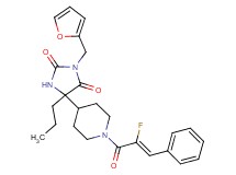 5-{1-[(2Z)-2-fluoro-3-phenyl-2-propenoyl]-4-piperidinyl}-3-(2-furylmethyl)-5-propyl-2,4-imidazolidinedione