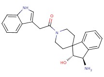 (2R*,3R*)-3-amino-1'-(1H-indol-3-ylacetyl)-2,3-dihydrospiro[indene-1,4'-piperidin]-2-ol