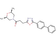 (2R*,6S*)-4-{3-[5-(4-biphenylyl)-1,3,4-oxadiazol-2-yl]propanoyl}-2,6-dimethylmorpholine