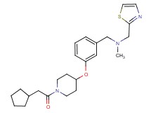 (3-{[1-(cyclopentylacetyl)-4-piperidinyl]oxy}benzyl)methyl(1,3-thiazol-2-ylmethyl)amine