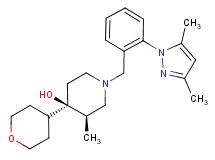 (3R*,4R*)-1-[2-(3,5-dimethyl-1H-pyrazol-1-yl)benzyl]-3-methyl-4-(tetrahydro-2H-pyran-4-yl)piperidin-4-ol