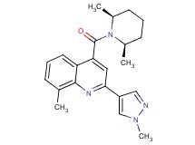 4-{[(2R*,6S*)-2,6-dimethylpiperidin-1-yl]carbonyl}-8-methyl-2-(1-methyl-1H-pyrazol-4-yl)quinoline