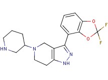 3-(2,2-difluoro-1,3-benzodioxol-4-yl)-5-(3-piperidinyl)-4,5,6,7-tetrahydro-1H-pyrazolo[4,3-c]pyridine bis(trifluoroacetate)
