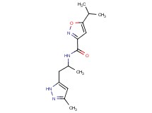 5-isopropyl-N-[1-methyl-2-(3-methyl-1H-pyrazol-5-yl)ethyl]-3-isoxazolecarboxamide