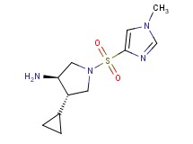 (3R*,4S*)-4-cyclopropyl-1-[(1-methyl-1H-imidazol-4-yl)sulfonyl]pyrrolidin-3-amine