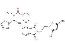 1-{2-[2-(3,5-dimethyl-1H-pyrazol-1-yl)ethyl]-1,3-dioxo-2,3-dihydro-1H-isoindol-4-yl}-N-[1-(2-furyl)ethyl]-N-methyl-3-piperidinecarboxamide