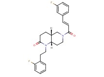 (4aR*,8aS*)-1-[2-(2-fluorophenyl)ethyl]-6-[(2E)-3-(3-fluorophenyl)-2-propenoyl]octahydro-1,6-naphthyridin-2(1H)-one