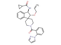 N-{(2R*,3R*)-2-(allyloxy)-1'-[2-(1H-pyrazol-1-yl)benzoyl]-2,3-dihydrospiro[indene-1,4'-piperidin]-3-yl}cyclopropanecarboxamide