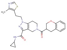 N-cyclopropyl-5-(3,4-dihydro-2H-chromen-3-ylcarbonyl)-1-[2-(4-methyl-1,3-thiazol-5-yl)ethyl]-4,5,6,7-tetrahydro-1H-pyrazolo[4,3-c]pyridine-3-carboxamide