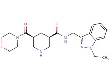 (3R*,5S*)-N-[(1-ethyl-1H-indazol-3-yl)methyl]-5-(morpholin-4-ylcarbonyl)piperidine-3-carboxamide