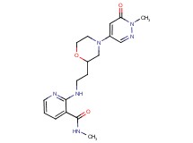 N-methyl-2-({2-[4-(1-methyl-6-oxo-1,6-dihydro-4-pyridazinyl)-2-morpholinyl]ethyl}amino)nicotinamide