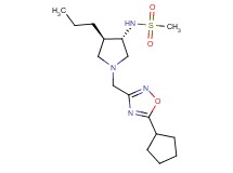 N-{(3S*,4R*)-1-[(5-cyclopentyl-1,2,4-oxadiazol-3-yl)methyl]-4-propyl-3-pyrrolidinyl}methanesulfonamide