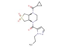 (4aR*,7aS*)-1-(cyclopropylcarbonyl)-4-[(1-propyl-1H-pyrazol-5-yl)carbonyl]octahydrothieno[3,4-b]pyrazine 6,6-dioxide