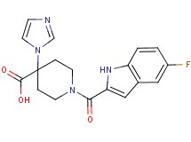 1-[(5-fluoro-1H-indol-2-yl)carbonyl]-4-(1H-imidazol-1-yl)piperidine-4-carboxylic acid