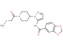 N-(1-{1-[2-(methylthio)acetyl]-4-piperidinyl}-1H-pyrazol-5-yl)-1,3-benzodioxole-5-carboxamide