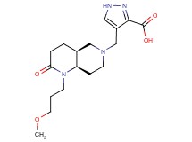 4-{[(4aS*,8aR*)-1-(3-methoxypropyl)-2-oxooctahydro-1,6-naphthyridin-6(2H)-yl]methyl}-1H-pyrazole-3-carboxylic acid