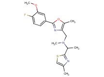 N-{[2-(4-fluoro-3-methoxyphenyl)-5-methyl-1,3-oxazol-4-yl]methyl}-N-methyl-1-(4-methyl-1,3-thiazol-2-yl)ethanamine