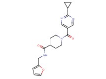 1-[(2-cyclopropylpyrimidin-5-yl)carbonyl]-N-(2-furylmethyl)piperidine-4-carboxamide