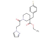 ethyl 3-(4-fluorobenzyl)-1-[3-(1H-pyrazol-1-yl)propanoyl]-3-piperidinecarboxylate
