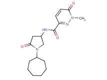 N-(1-cycloheptyl-5-oxo-3-pyrrolidinyl)-1-methyl-6-oxo-1,6-dihydro-3-pyridazinecarboxamide