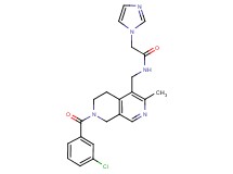 N-{[7-(3-chlorobenzoyl)-3-methyl-5,6,7,8-tetrahydro-2,7-naphthyridin-4-yl]methyl}-2-(1H-imidazol-1-yl)acetamide